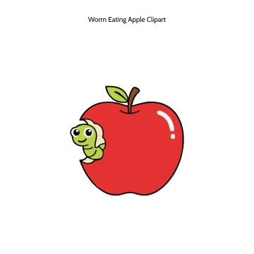 Free Worm Eating Apple Vector Clipart (PNG, SVG) to Edit Online