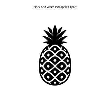Free Black and White Pineapple Silhouette Vector Clipart (PNG, SVG) to Edit Online