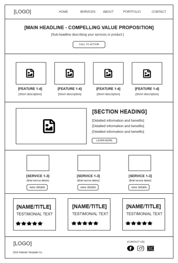 Website Wireframe Template to Download