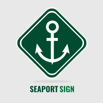 Free Seaport Sign Green Clip Art Template to Edit Online