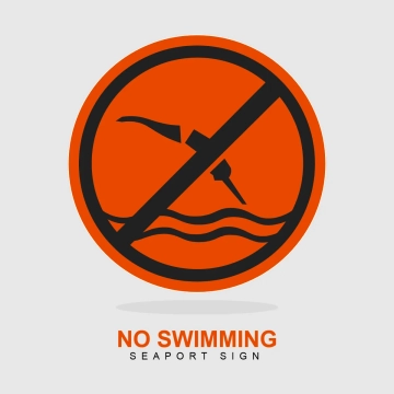 Free Seaport Sign No Swimming Clip Art Template to Edit Online