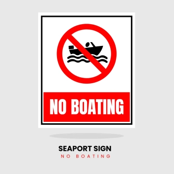 Free Seaport Sign NO Boating Clip Art Template to Edit Online
