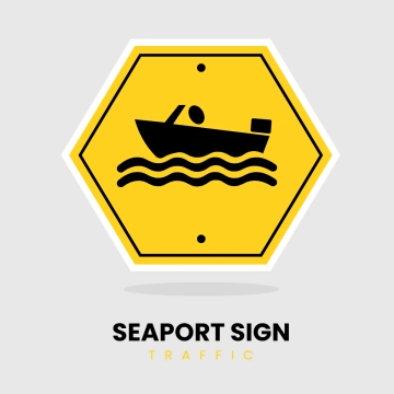 Free Seaport Sign Traffic Clip Art Template to Edit Online