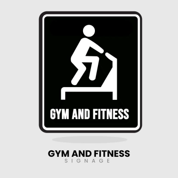Free Gym And Fitness Signage Clip Art Template to Edit Online