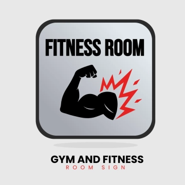 Free Gym And Fitness Room Sign Clip Art Template to Edit Online