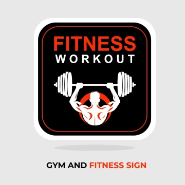 Free Gym And Fitness Black Sign Clip Art Template to Edit Online