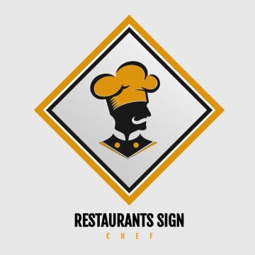 Free Restaurants Sign Chef Clip Art Template to Edit Online