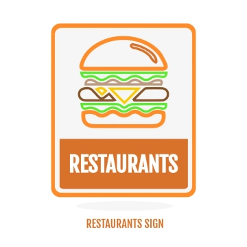 Free Restaurants Burger Sign Clip Art Template to Edit Online