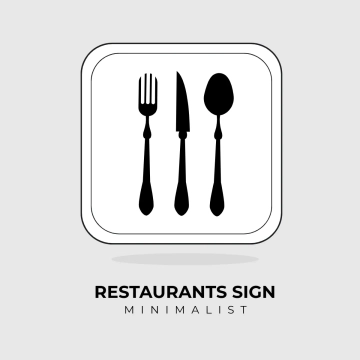 Free Restaurants Minimalist Sign Clip Art Template to Edit Online