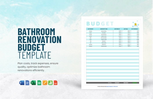 Bathroom Renovation Budget Template Bathroom Renovation Budget Template