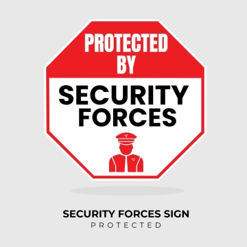 Free Security Forces Protected Sign Clip Art Template to Edit Online