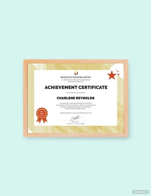 Kindergarten Certificate Template
