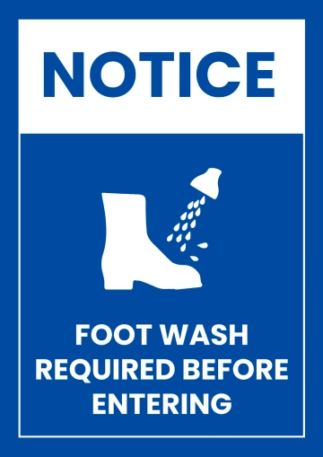 Free Foot Wash Food Processing Sign Template to Edit Online