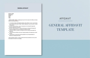 General Affidavit Template