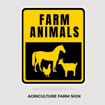 Free Agriculture Farm Animals Sign Clip Art Template to Edit Online
