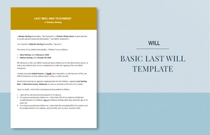 Basic Last Will Template