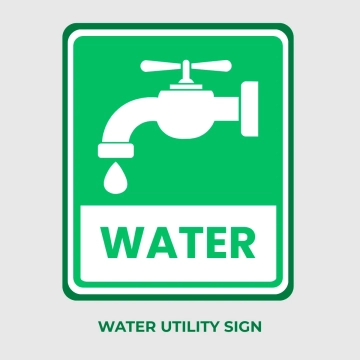 Free Water Utility Green Sign Clip Art Template to Edit Online