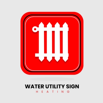 Free Water Utility Heating Sign Clip Art Template to Edit Online
