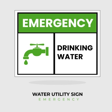 Free Water Utility Emergency Sign Clip Art Template to Edit Online