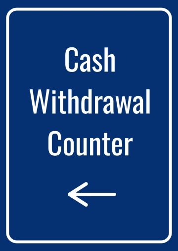 Free Cash Withdrawal Counter Finance Sign Template to Edit Online