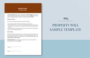 Property Will Sample Template
