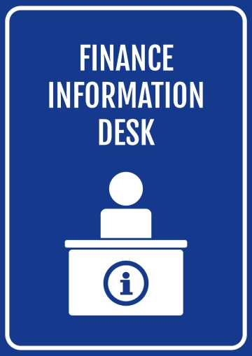 Free Information Desk Finance Sign Template to Edit Online