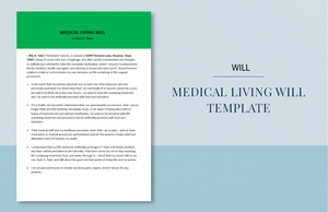 Medical Living Will Template