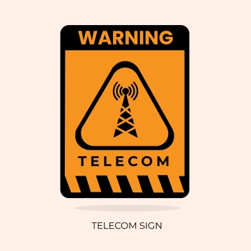 Free Telecom Warning Sign Clip Art Template to Edit Online