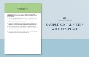 Sample Social Media Will Template