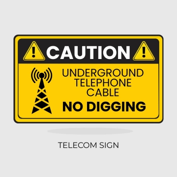 Free Telecom No Digging Sign Clip Art Template to Edit Online