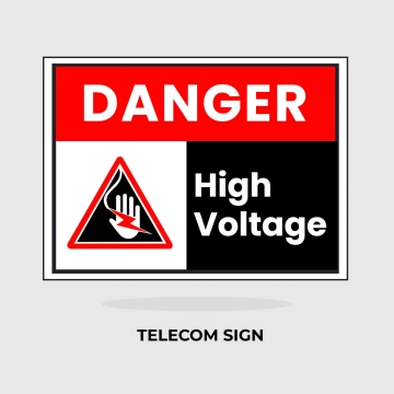 Free Telecom High Voltage Sign Clip Art Template to Edit Online