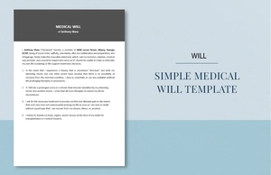Simple Medical Will Template