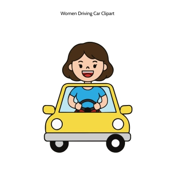 Free Women Driving Car Vector Clipart (PNG, SVG) to Edit Online