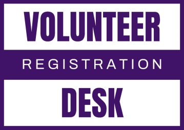 Free Volunteer Registration Desk Sign Template to Edit Online