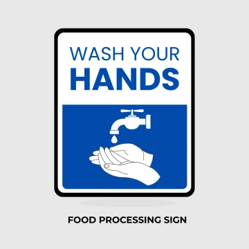 Free Food Processing Wash Your Hand Sign Clip Art Template to Edit Online