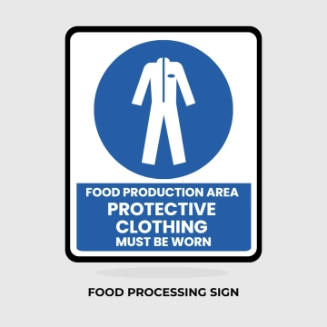 Free Food Processing Protective Clothing Sign Clip Art Template to Edit Online