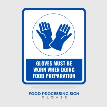Free Food Processing Gloves Sign Clip Art Template to Edit Online