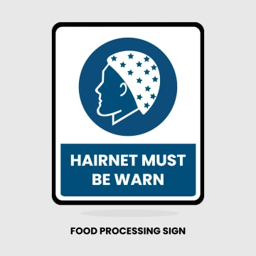 Free Food Processing Hairnet Sign Clip Art Template to Edit Online