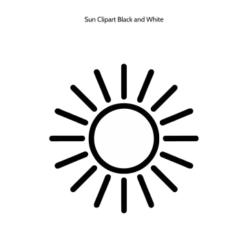 Free Sun Black and White Vector Clipart (PNG, SVG) to Edit Online