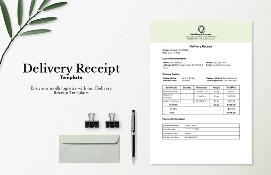 Delivery Receipt Template