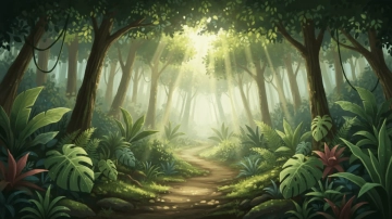 Free Sunlit Jungle Trail Nature Background Template to Edit Online