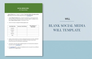 Blank Social Media Will Template