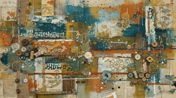 Free Layered Mixed Media Craft Art Background Template to Edit Online