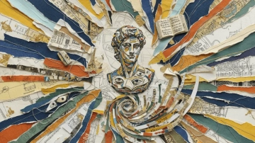 Free Handmade Paper Collage Art Background Template to Edit Online