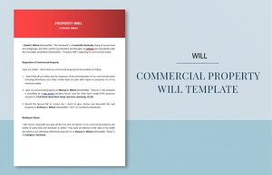 Commercial Property Will Template