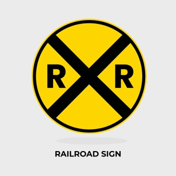 Free Railroad Sign Clip Art Template to Edit Online