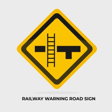 Free Railway Warning Road Sign Clip Art Template to Edit Online