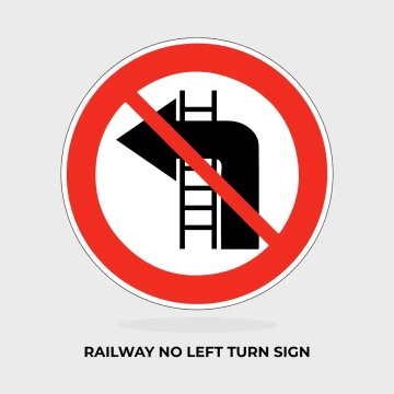 Free Railway No Left Turn Sign Clip Art Template to Edit Online