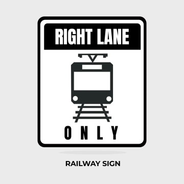 Free Railway Right Lane Only Sign Clip Art Template to Edit Online