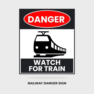 Free Railway Danger Sign Clip Art Template to Edit Online